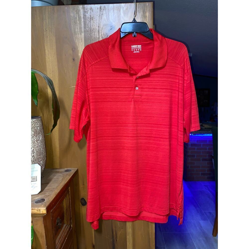 Lands‎ End outfitters red polo shirt, short sleeves, golf Size XL